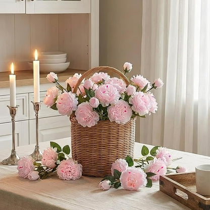 36 Bundles Artificial Flowers Peonies Roses Fake Bouquet for Wedding Bridal Shower Valentine's Day Decorations Fake Floral Arrangements Table Centerpieces Home Decor(Light Pink)