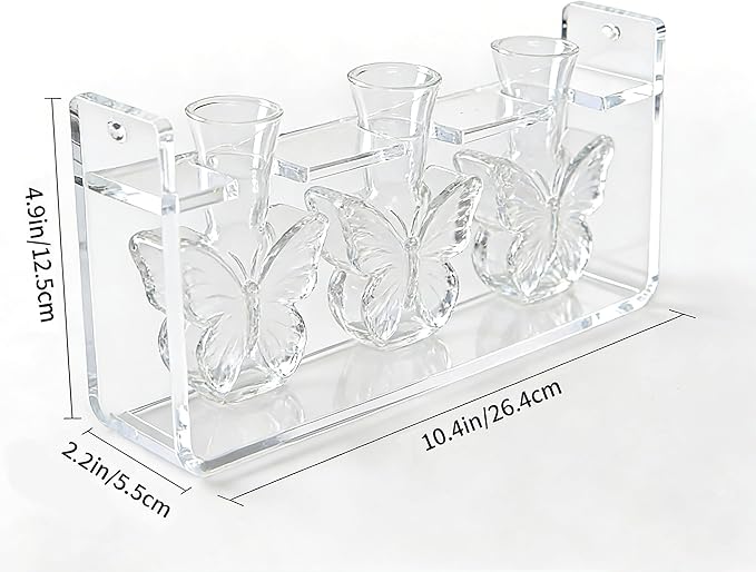 Clear Plant Propagation Station Plants Terrarium Planter Vase Birthday Gifts for Women Girl in Acrylic Stand Home Office Garden Decor