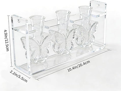 Clear Plant Propagation Station Plants Terrarium Planter Vase Birthday Gifts for Women Girl in Acrylic Stand Home Office Garden Decor