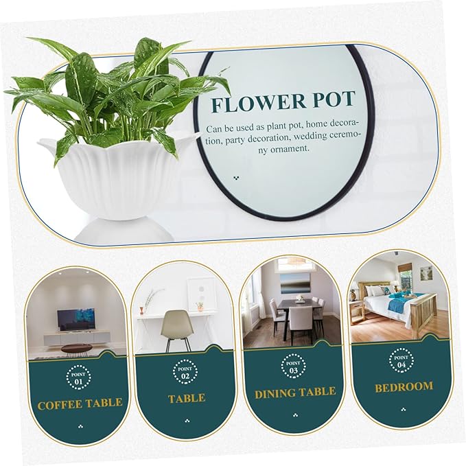 2Pcs Plastic Roman Flower Pots Outdoor Planters Vintage Style Decorative Plant Holders for Wedding Entryway Porch Balcony