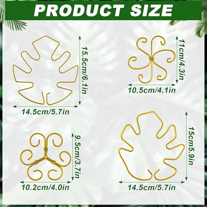 4 Pcs Metal Plant Stem Support Holder Monstera Plant Support Monstera Stabilizer for Outdoor & Indoor Growing Climbing Plants Stabilization and Support