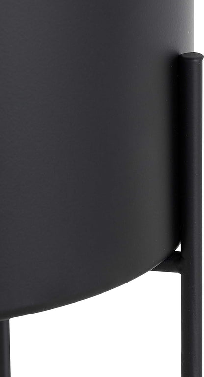 Kate and Laurel Peeto Modern Planter Set, Set of 2, Black, Decorative Freestanding Planters for Indoor Plants