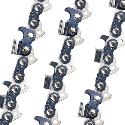 E & S 3 Pack 20 Inch Chainsaw Chain 3/8" Pitch .050" Gauge 72 Drive Links Semi-Chisel Chain Saw Chains for Husqvarna, Poulan, Craftsman, Greenworks and More Chainsaw Brands