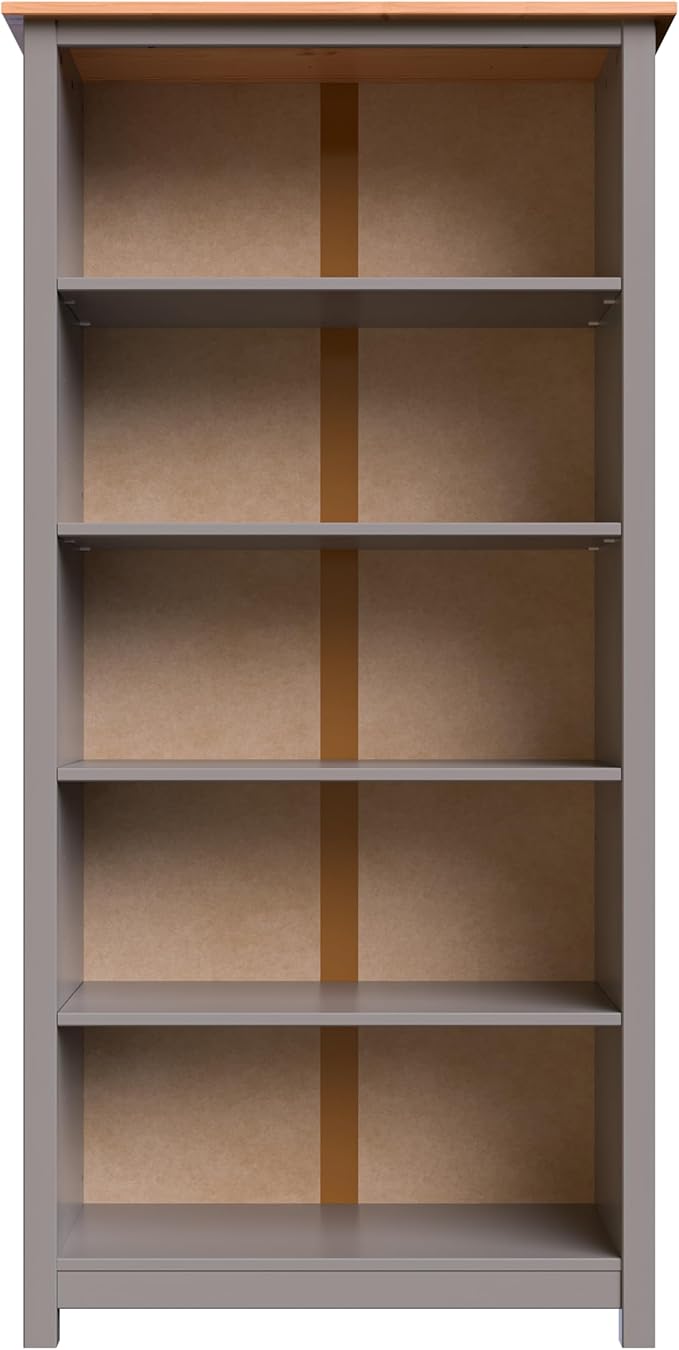 From the Tree Furniture Solid Pine Wood Bookcase – Tall Bookshelf with 4 Adjustable Shelves for Home, Office & Kids Room