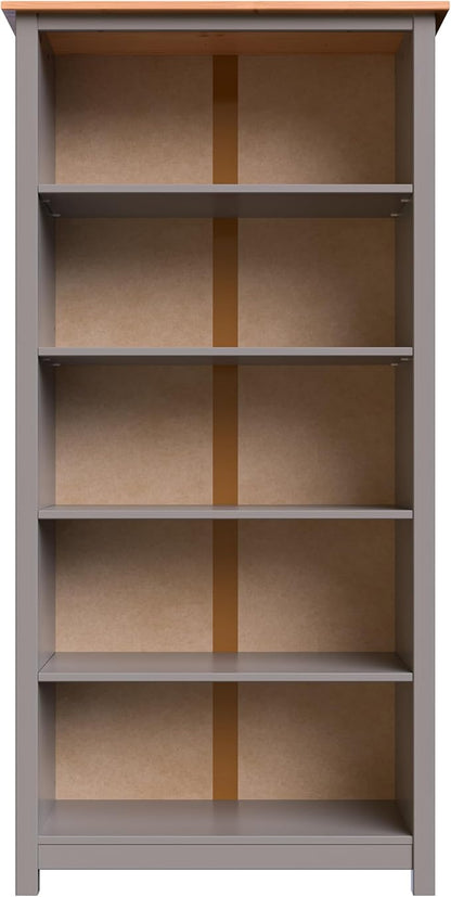 From the Tree Furniture Solid Pine Wood Bookcase – Tall Bookshelf with 4 Adjustable Shelves for Home, Office & Kids Room