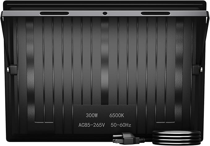 XXBSAZ 300W LED Flood Light Outdoor, High Power Plug-in & Hardwired Commercial Work Light, IP66 Waterproof 6500K Daylight for Parking Lots, Warehouses & Construction Sites (2 Pack)