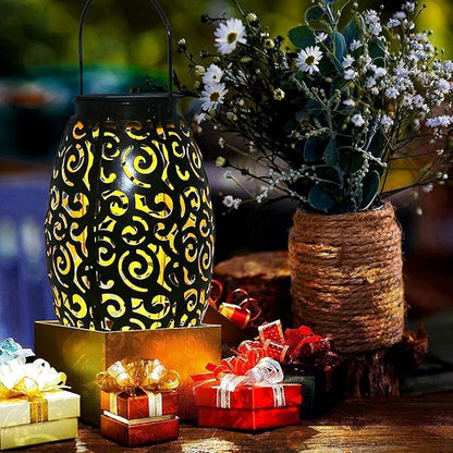 esgarden 2 Pack Upgraded 15 Lumens Outdoor Lanterns Gardening Gifts Patio Solar Lantern Hanging Powered Lights Waterproof Decorative Lamp Tabletop Decor Outside Decorations Table Christmas Gift Bronze
