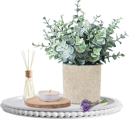 3 Pack Eucalyptus Fake Plants in Pot, Artificial Plants Indoor Greenery Small Faux Plants for Bathroom Shelf Room Desk Home Office Coffee Table Farmhouse Decor