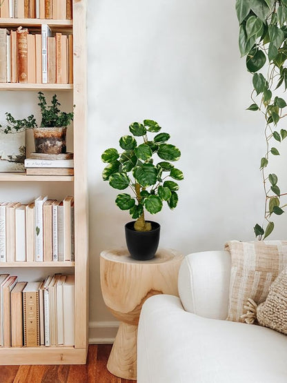 18 Inch Fake Money Tree Plant Indoor Potted Plants Artificial Pachira Money Tree Small Faux Plants in Black Pot Good Luck Excellent Gift Fortune Plant