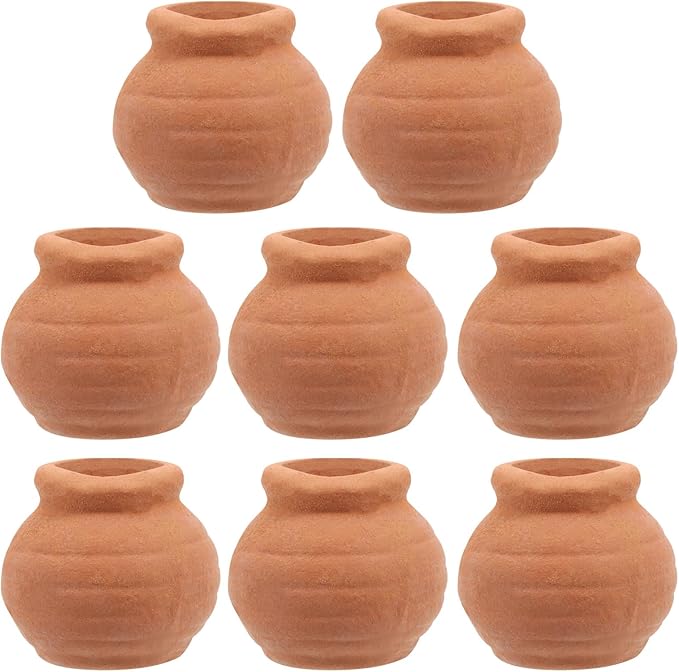 Alasum 8PCS Small Terracotta Pots Mini Clay Planters for Succulents Indoor Use Tiny Reusable Flower Pots for Desktop Decoration and Healthy Plant Growth