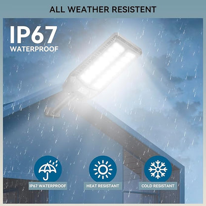 8000W Solar Lights Outdoor, Solar Street Lights Outdoor Waterproof with Motion Sensor and Remote Control, 6500K Dusk to Dawn Security Flood Light for Outside, Yard, Parking Lot, Garden, 1 Pack
