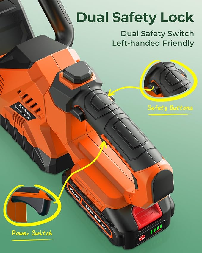 20'' Hedge Trimmer Cordless with Battery, 3000RPM Electric Handheld Bush Clipper with 2pcs 2000mAh Rechargeable Batteries, 180° Rotatable Head, 2/3'' Blade Gap Orange
