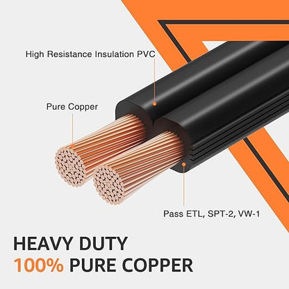 SUNVIE 14/2 Low Voltage Landscape Lighting Wire 250FT with Spool Outdoor Landscape Cable 14 Gauge 2 Conductors Low Voltage Wire for Landscaping Lights, ETL Listed, Pure Copper, Outdoor Direct Burial