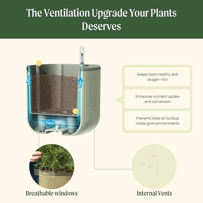 Vego garden Mini Planter Indoor Pots with Trellis Self-Watering Herb Countertop Planter for Climbing Vegetables Flowers Mint Plants Cage 2 Pack - Sage Green