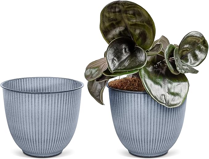 Headwind Robert Allen Natural Ironstone Decorative Planter, Archer Collection, Steel Blue, 14-inch