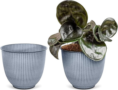 Headwind Robert Allen Natural Ironstone Decorative Planter, Archer Collection, Steel Blue, 12-inch