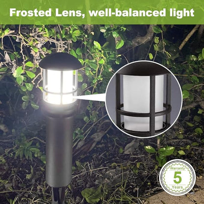 VOLISUN Outdoor LED Landscape Lighting,8-Pack 3W 12V Low Voltage Pathway Lights,Outdoor Waterproof Garden Lights,Aluminum Housing ETL Listed,CRI 90+,5000K Cool White for Driveway Sidewalk