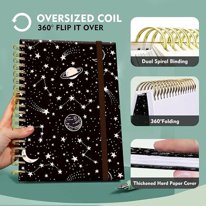 Cute Spiral Journal Notebook,Binding with Premium Paper for Girl Women,Cool Funny 120 Pages,100gsm A5 College Ruled NotebookJournal,Perfect for Gifts Nurse Teacher Women(Cute Star)
