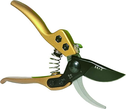 Pruning Shears for Gardening, Garden Scissors and Clippers for arthritis weak, Professional Branch Garden Secateurs (Gold)
