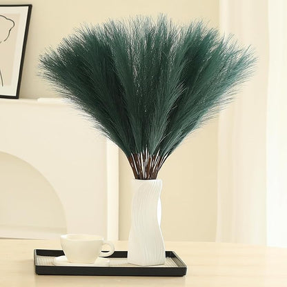 60pcs Green Pampas Grass - 24 Inch Artificial Pampas Grass Decor Tall, Fake Pompas Grass for Vase Filler, Table Centerpieces, Wedding, Party and Green Home Decor