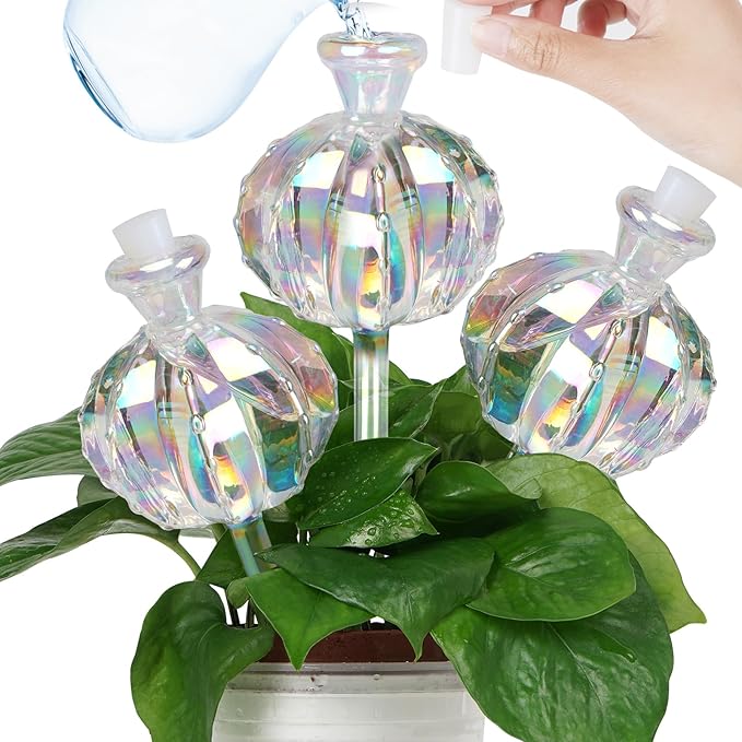 Self Watering Planter Insert. Plant Watering Devices. Plant Watering Bulbs. 3-PCS Plant Watering Globes. Rainbow Colors Cactus Shape Self Watering Globes Large. Plant Lover Gifts