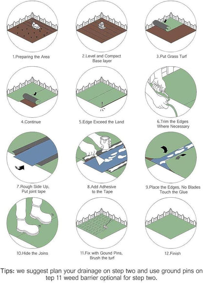 ALTRUISTIC Customized Synthetic Artificial Grass Mat 11ft x 82ft,Indoor Outdoor Garden Lawn Landscape Turf for Pets, Faux Grass Rug with Drainage Holes