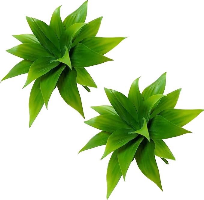 Agusbagli 2pcs Succulents Plants Artificial Aloe Plant, 14in Large Real Touch Succulents Unpotted Faux Agave Greenery Plants for DIY Home Wedding Garden Office Outdoor Decoration