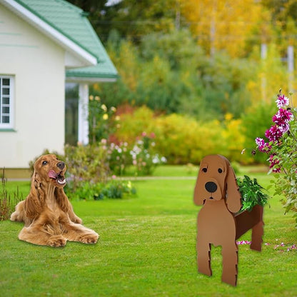 Brown Cocker Spaniel Dog Planter Plant Pots,Cute Dog Flower Planter,Gifts for Pet Lovers,Unique Animal Plant Pots,Office,Indoor Outdoor Garden Decor(9.45 * 9.17 * 13.39in)