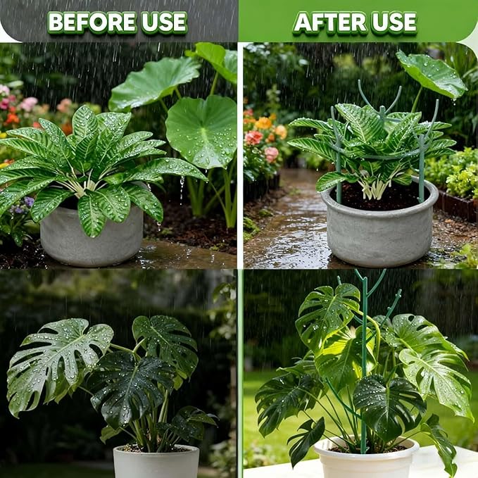 Monstera Plant Support,5 Pack Stackable Garden Plant Stakes for Indoor & Outdoor Plants,Adjustable Climbing Plant Support Poles,Durable Plant Holder for Tall Potted Plants,Vines & Growing Greens