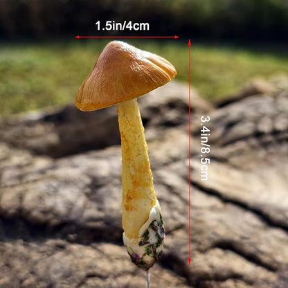 5-Pack Handmade Clay Mushrooms Miniature Fairy Garden Decor - DIY Mini Mushrooms for Terrariums Potted Plant Holiday Ornaments & Desktop Decorations