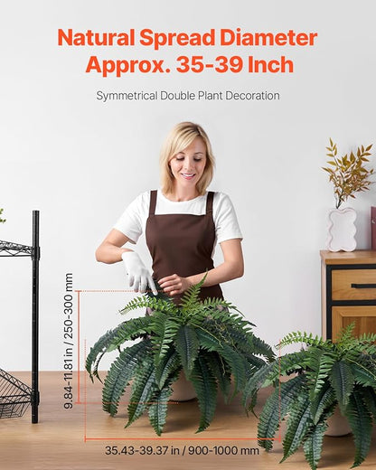 VEVOR Fake Ferns 2 Pcs, 39 Inch Artificial Boston Ferns Plants, Faux Fern with 35 Branches, Artificial Plants Large for Outdoors/Indoor Home, Office,Garden (Flowerpot Unincluded)