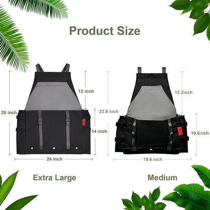 Gardening Apron Waterproof Cross Back Apron, Extra 600D Heavy Duty Apron Harvest and Large Quick Release Pockets