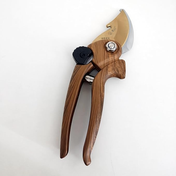 Pruning Shears for Gardening, Garden Scissors and Clippers, Professional Branch Garden Secateurs (Wood-like grain)