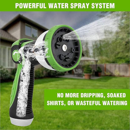 Yesker Garden Hose Nozzle Water Hose Sprayer Nozzle Adjustable 10 Spray Patterns Heavy Duty Metal Nozzles Thumb Control w Non-Slip Grip for Outdoor Watering Plants Lawn Washing Car Pets, Black & Green