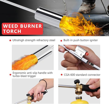 Weed Torch Propane Burner with High Output, Propane Torch Weed Burner with Igniter,Weed Torch for Outdoor Weeding (Black Only Torch)