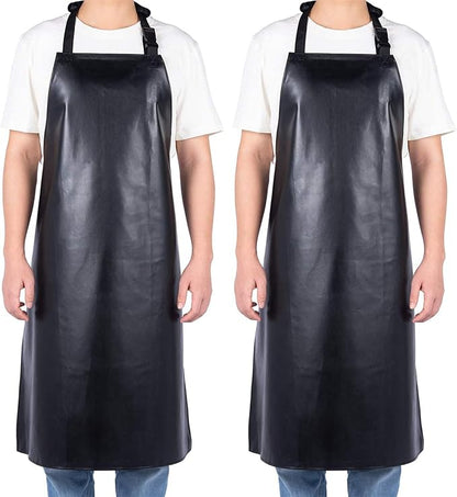 Homsolver Waterproof Rubber Vinyl Apron for Unisex Adult, Adjustable, Lightweight, Chemical Resistant Extra Long Work Apron