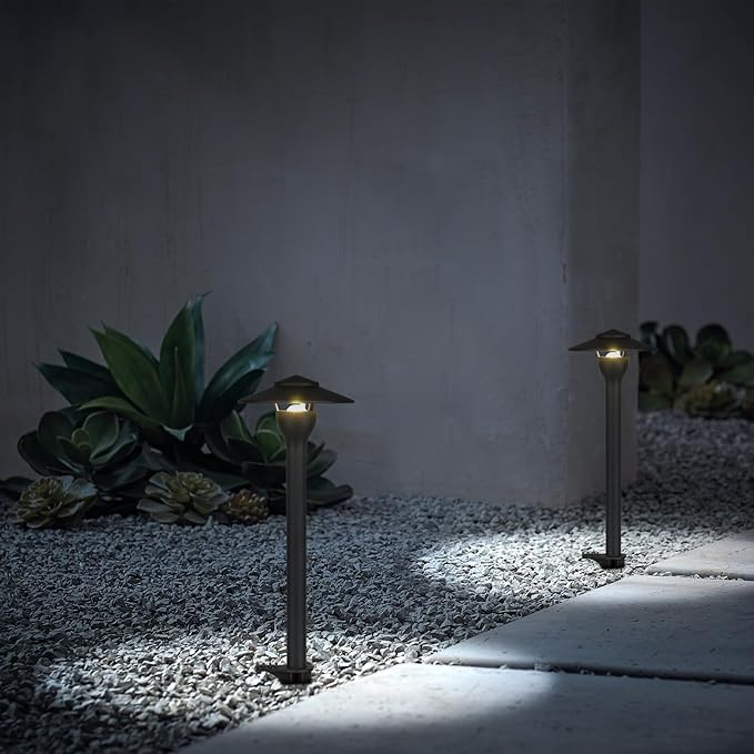 Low Voltage Pathway Lights LED Landscape Lights, 4.5W 12V AC/DC, 3000K Warm White, Cast-Aluminum, IP65 Waterproof, ETL Listed, for Yard, Walkway, Garden, 4 Pack