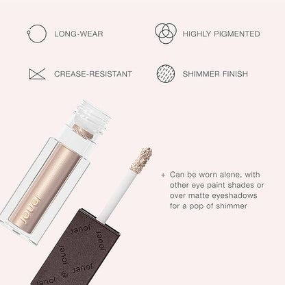 Jouer Paris Lights Eye Paints - Metallic Liquid Eyeshadow - Long Lasting & Crease-Proof Shimmer Cream Eyeshadow - Smooth Chrome Finish, Lumiere