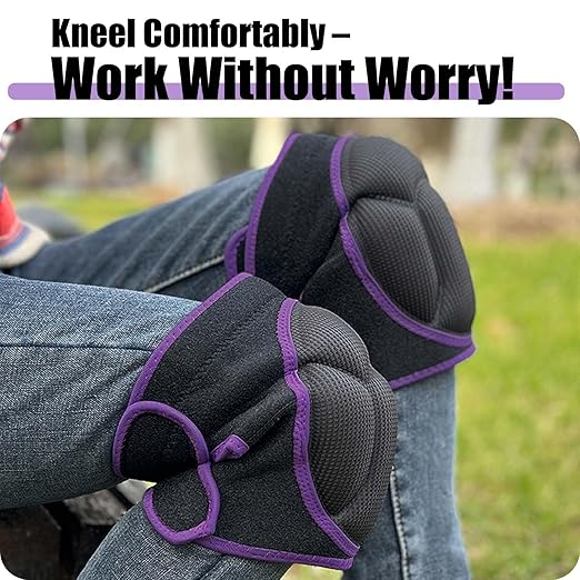 Women Knee Pads for Gardening & Cleaning Floors, EVA Foam Knee Protectors with Straps, Comfortable Mens Kneeling Pads for Housework, Mechanic, Carpet Cleaning - Lightweight & Waterproof for Christmas- Plus Size