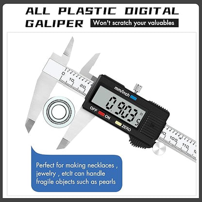 Electronic Digital Caliper Measuring Tool, Stainless Steel Vernier Caliper Digital, Easy Switch from Inch Metric, LCD Screen,0-6inch/150mm Caliper Measuring Tool for DIY/3D Printing