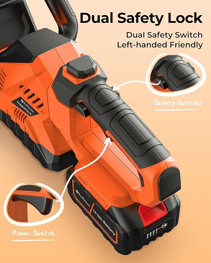 20'' Hedge Trimmer Cordless with 2pcs 4000mAh Battery, Electric Handheld Bush Clipper with Rechargeable Batteries, 3000RPM 180° Rotatable Head, 2/3'' Blade Gap Orange