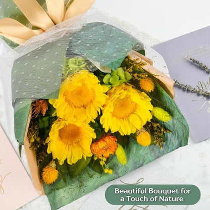 vaanshie Preserved Sunflower Bouquet - Forever Flowers for Delivery, Long-Lasting Flower with Gift Box, Eternal flowers Bouquet for Mothers, Mom, Wife Anniversary Birthday Gifts for Women and Her