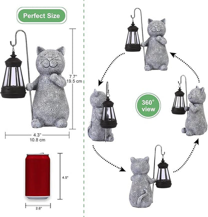 Qeeman Garden Decor Statues: Mothers Day Birthday for Mom Grandma Women Sister Wife Lady Lover - Front Patio Balcony Yard Art Lawn Ornaments Porch Outdoor Outside Decorations (Cat)