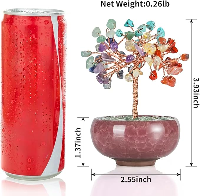 Crystal Tree of Life for Wealth & Prosperity,Seven Chakra Tree for Energy Balance,Crystal Decoration for Home