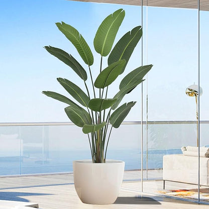 6FT Artificial Bird of Paradise Plant (72in) Tall Faux Tree with Realistic 13 Leaves, Fake Tropical Floor Potted Artificial Plants for Home Office Living Room Indoor Decor (6feet,1Pack)