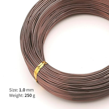 Bronze-1.0mm/18gauge -Anodized Aluminum Bonsai Training Wire 250g Large Roll,Many Size to Choose,KSVZS Bendable Metal Wire for Crafts,Sculpting,Armature and Daily Use,Necessities for Family
