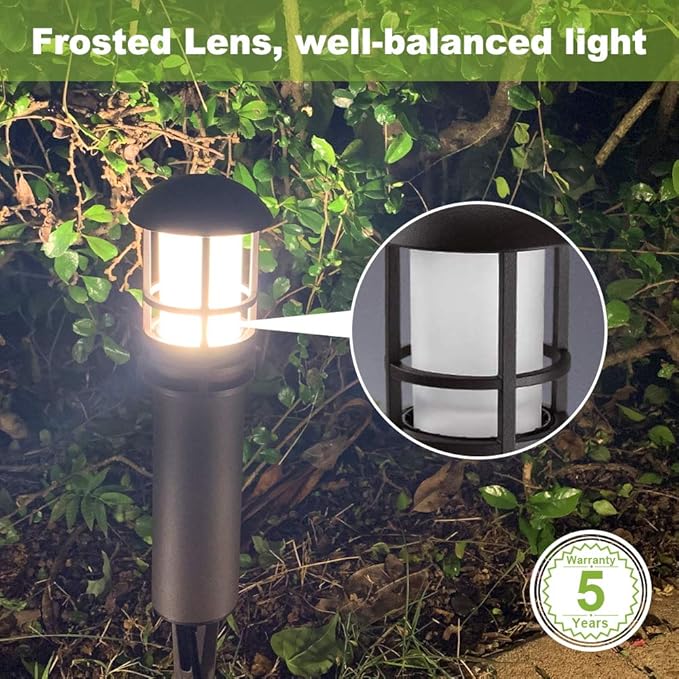 VOLISUN Outdoor LED Landscape Lighting,8-Pack 3W 12V Low Voltage Pathway Lights,Outdoor Waterproof Garden Lights,Aluminum Housing ETL Listed,CRI 90+,3000K Warm White for Driveway Sidewalk