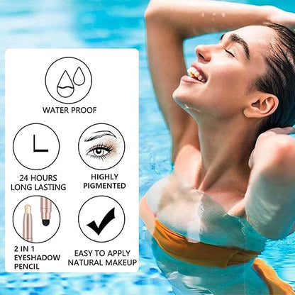 Light Pink Eyeshadow Stick Makeup, Waterproof Hypoallergenic Long Lasting Cream Eye Shadow Pencil, Highlighter Matte Crayon eyes liner, Glitter Primer Palette Shimmer Eyeliner Pen