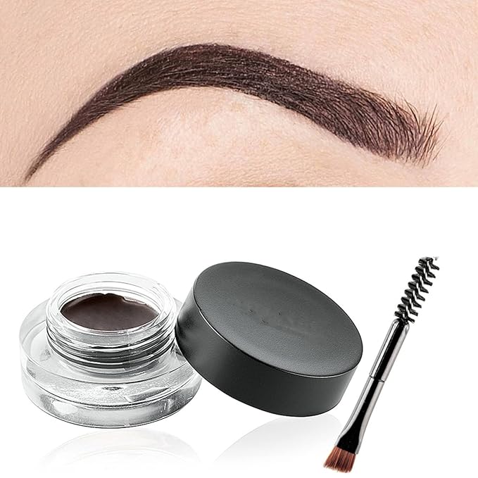 MAEPEOR 12 Colors Eyebrow Pomade Full-pigmented Long Lasting Waterproof Eyebrow Cream Gel Filling & Shaping Tinted Eyebrows Enhancers with Brush for Daily or Cosplay (03 Walnut)