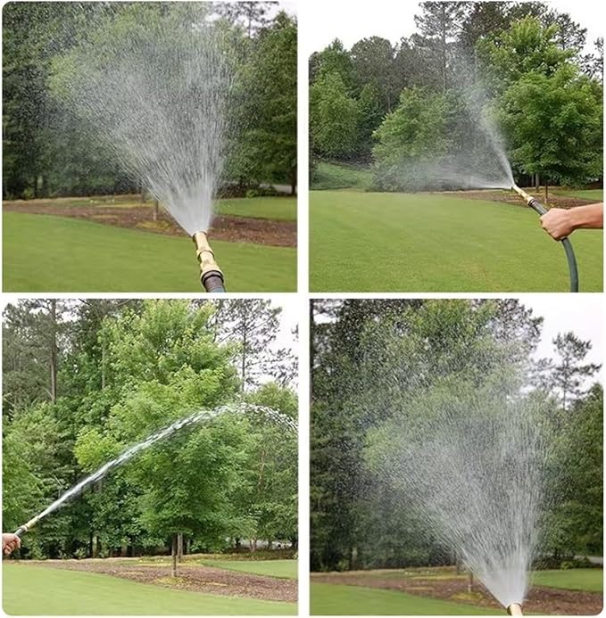 Garden Hose Sprayer Nozzle Adjustable Brass Hose Nozzle Heavy Duty Water Hose Spray Gun Nozzle with 3/4”GHT Thread On/Off Hose Shut Off Valve,for Watering Plants,Cleaning,Pets Shower 3 Pack